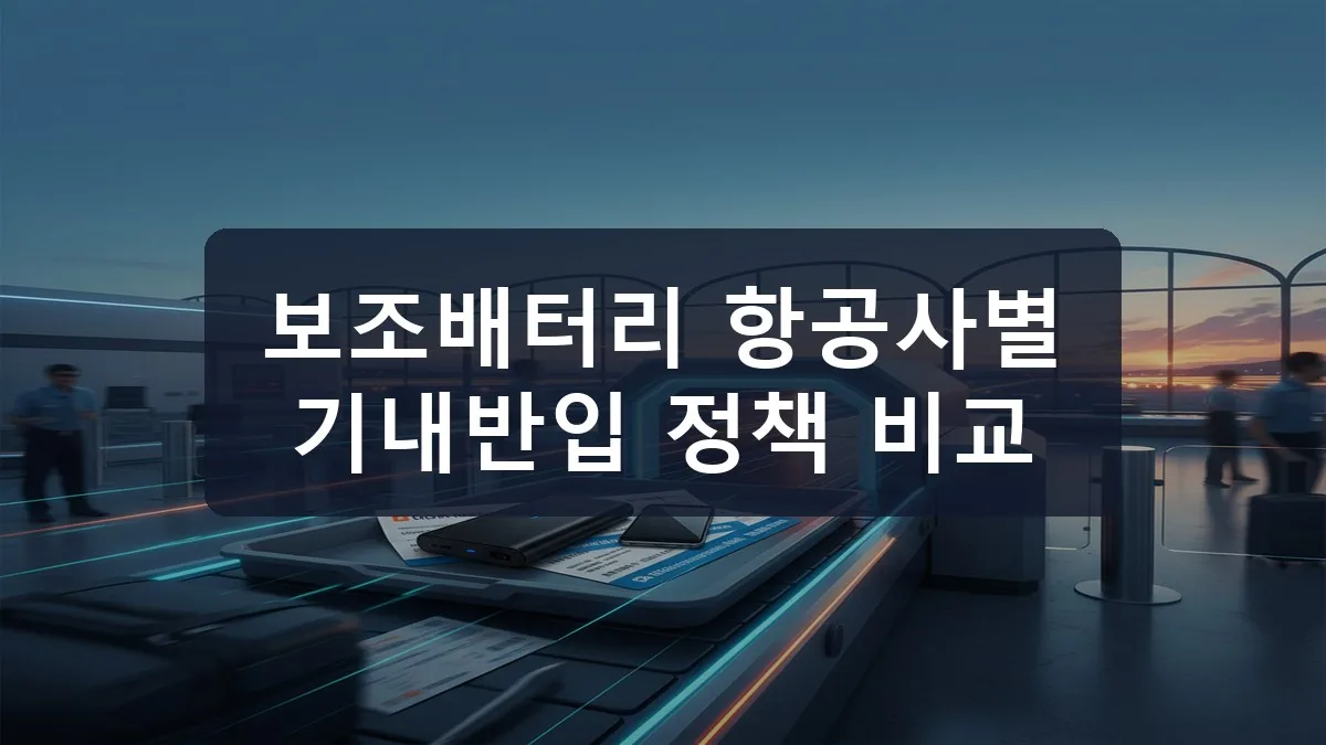 보조배터리 항공사별 기내반입 정책 비교 | modatrip 출국 가이드