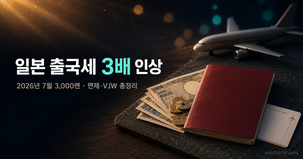 일본 출국세 인상과 해외여행 비용 일러스트